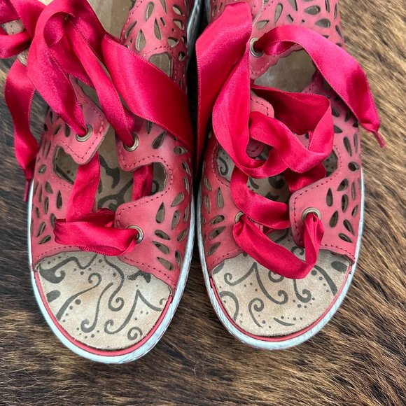 Portofino Red Leather Lace-up Sandals - Picture 5 of 10